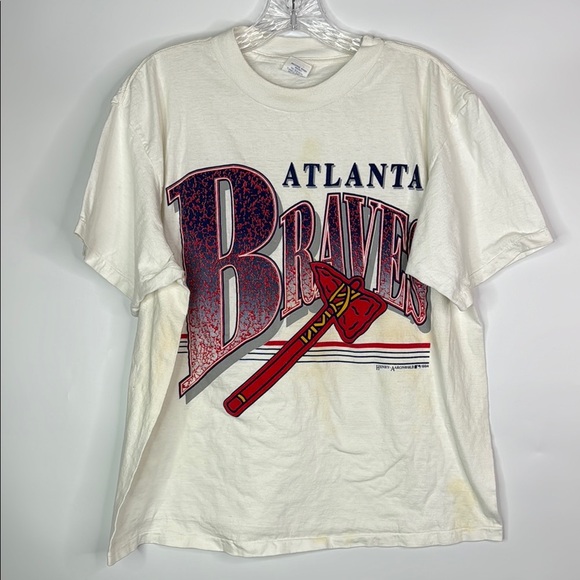 Vintage Short Hills Alanta Braves MLB 1994 Tshirt Large - Picture 1 of 13